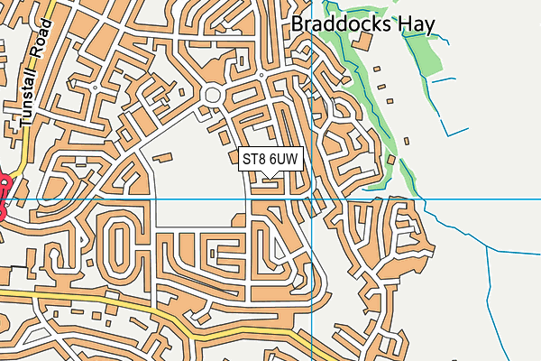ST8 6UW map - OS VectorMap District (Ordnance Survey) ST8 6UW map - OS VectorMap District (Ordnance Survey)