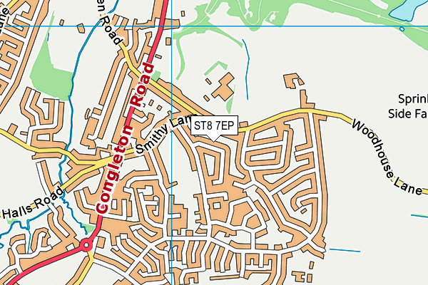 ST8 7EP map - OS VectorMap District (Ordnance Survey) ST8 7EP map - OS VectorMap District (Ordnance Survey)