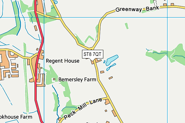 ST8 7QT map - OS VectorMap District (Ordnance Survey) ST8 7QT map - OS VectorMap District (Ordnance Survey)