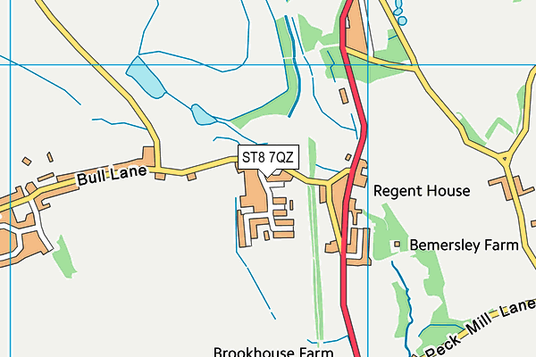 ST8 7QZ map - OS VectorMap District (Ordnance Survey) ST8 7QZ map - OS VectorMap District (Ordnance Survey)