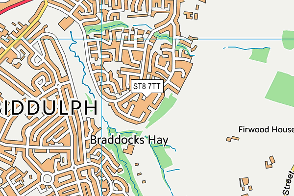 ST8 7TT map - OS VectorMap District (Ordnance Survey) ST8 7TT map - OS VectorMap District (Ordnance Survey)