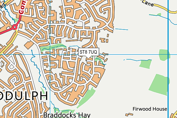 ST8 7UQ map - OS VectorMap District (Ordnance Survey) ST8 7UQ map - OS VectorMap District (Ordnance Survey)