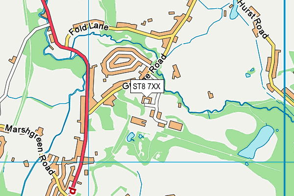 ST8 7XX map - OS VectorMap District (Ordnance Survey) ST8 7XX map - OS VectorMap District (Ordnance Survey)