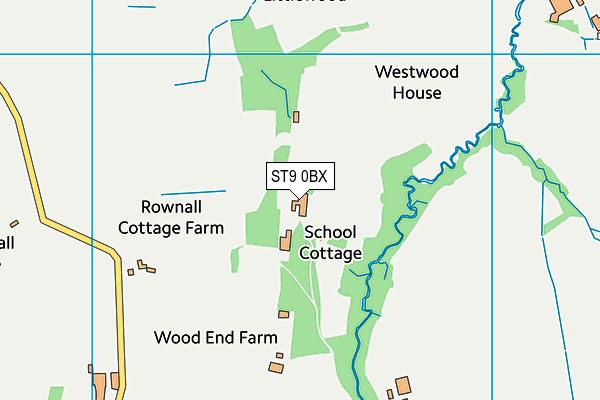 ST9 0BX map - OS VectorMap District (Ordnance Survey)