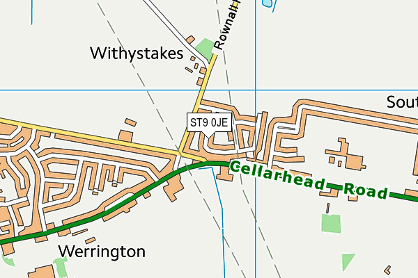 ST9 0JE map - OS VectorMap District (Ordnance Survey) ST9 0JE map - OS VectorMap District (Ordnance Survey)