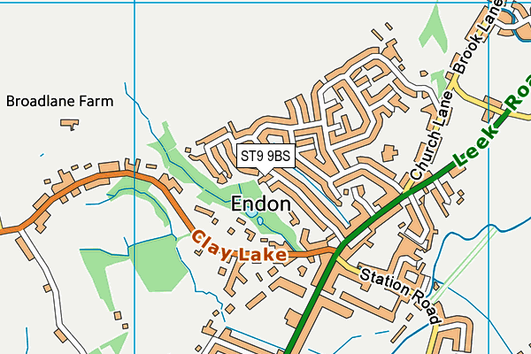 ST9 9BS map - OS VectorMap District (Ordnance Survey) ST9 9BS map - OS VectorMap District (Ordnance Survey)