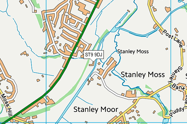 ST9 9DJ map - OS VectorMap District (Ordnance Survey) ST9 9DJ map - OS VectorMap District (Ordnance Survey)