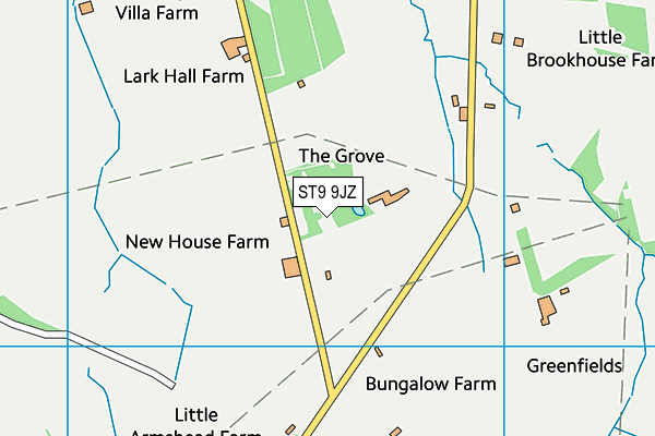 ST9 9JZ map - OS VectorMap District (Ordnance Survey) ST9 9JZ map - OS VectorMap District (Ordnance Survey)