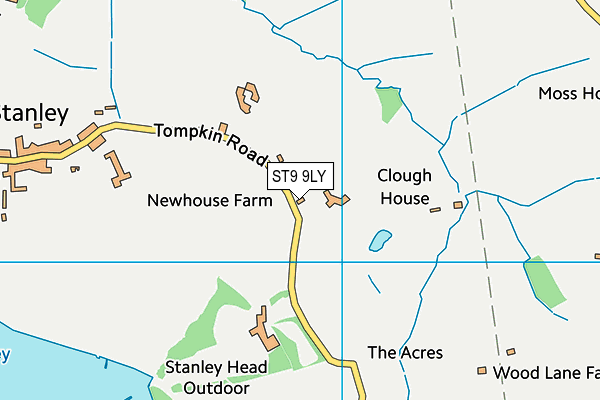 ST9 9LY map - OS VectorMap District (Ordnance Survey) ST9 9LY map - OS VectorMap District (Ordnance Survey)