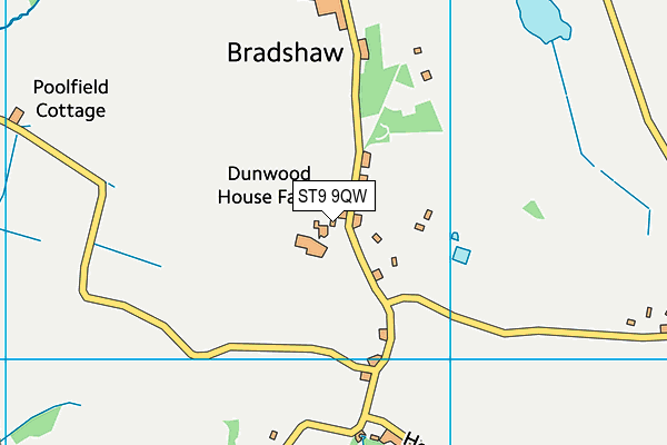 ST9 9QW map - OS VectorMap District (Ordnance Survey)