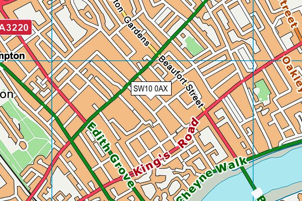 SW10 0AX map - OS VectorMap District (Ordnance Survey) SW10 0AX map - OS VectorMap District (Ordnance Survey)