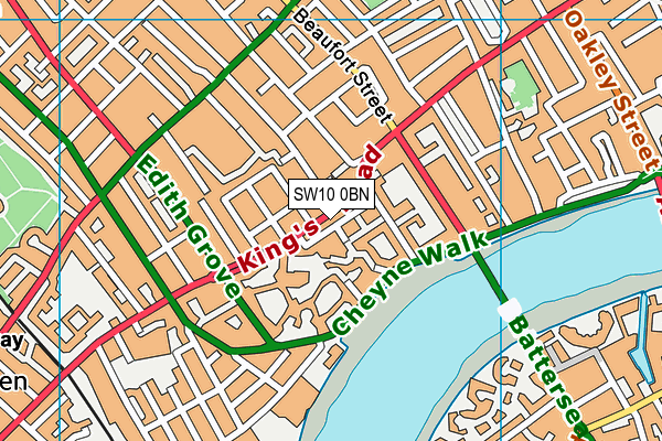 SW10 0BN map - OS VectorMap District (Ordnance Survey) SW10 0BN map - OS VectorMap District (Ordnance Survey)