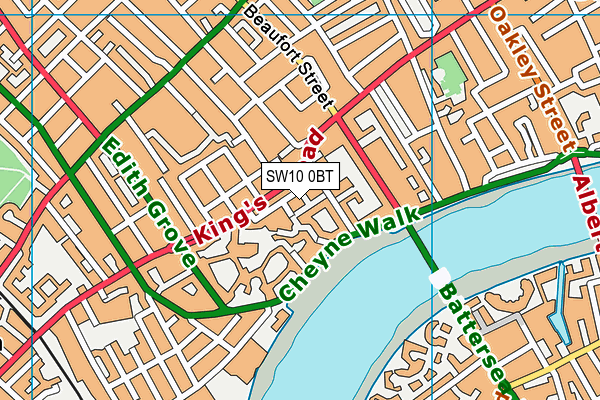 SW10 0BT map - OS VectorMap District (Ordnance Survey)