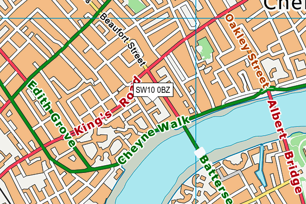 SW10 0BZ map - OS VectorMap District (Ordnance Survey) SW10 0BZ map - OS VectorMap District (Ordnance Survey)