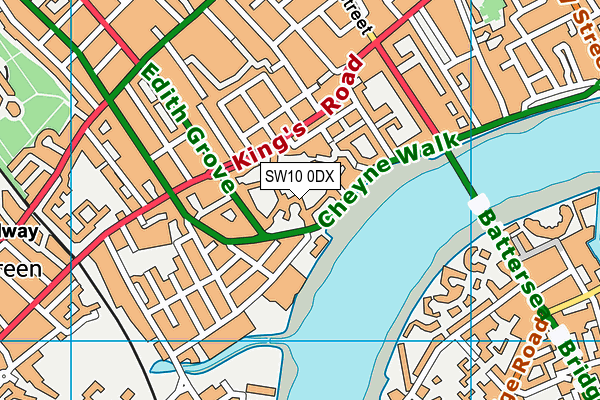 SW10 0DX map - OS VectorMap District (Ordnance Survey) SW10 0DX map - OS VectorMap District (Ordnance Survey)
