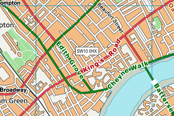 SW10 0HX map - OS VectorMap District (Ordnance Survey) SW10 0HX map - OS VectorMap District (Ordnance Survey)