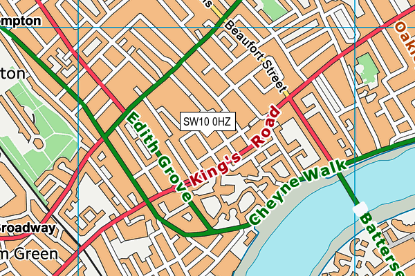 SW10 0HZ map - OS VectorMap District (Ordnance Survey) SW10 0HZ map - OS VectorMap District (Ordnance Survey)