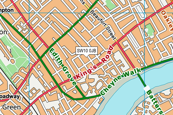 SW10 0JB map - OS VectorMap District (Ordnance Survey) SW10 0JB map - OS VectorMap District (Ordnance Survey)