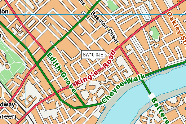 SW10 0JE map - OS VectorMap District (Ordnance Survey)