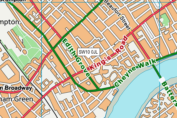 SW10 0JL map - OS VectorMap District (Ordnance Survey) SW10 0JL map - OS VectorMap District (Ordnance Survey)