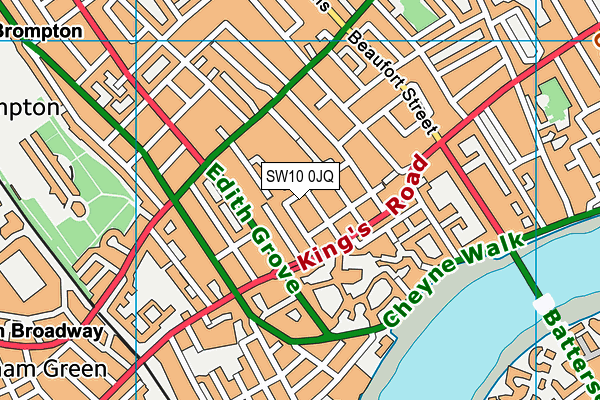 SW10 0JQ map - OS VectorMap District (Ordnance Survey) SW10 0JQ map - OS VectorMap District (Ordnance Survey)