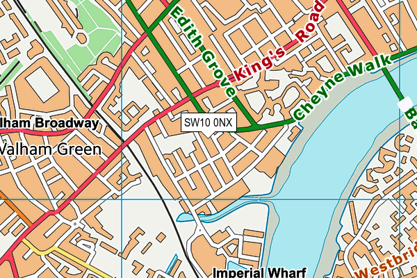 SW10 0NX map - OS VectorMap District (Ordnance Survey) SW10 0NX map - OS VectorMap District (Ordnance Survey)