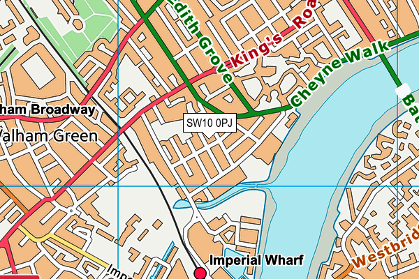 SW10 0PJ map - OS VectorMap District (Ordnance Survey) SW10 0PJ map - OS VectorMap District (Ordnance Survey)