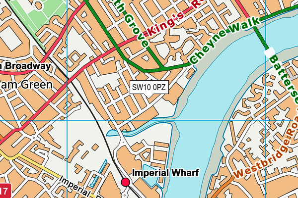 SW10 0PZ map - OS VectorMap District (Ordnance Survey) SW10 0PZ map - OS VectorMap District (Ordnance Survey)