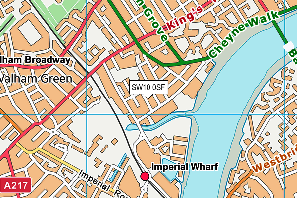 SW10 0SF map - OS VectorMap District (Ordnance Survey) SW10 0SF map - OS VectorMap District (Ordnance Survey)