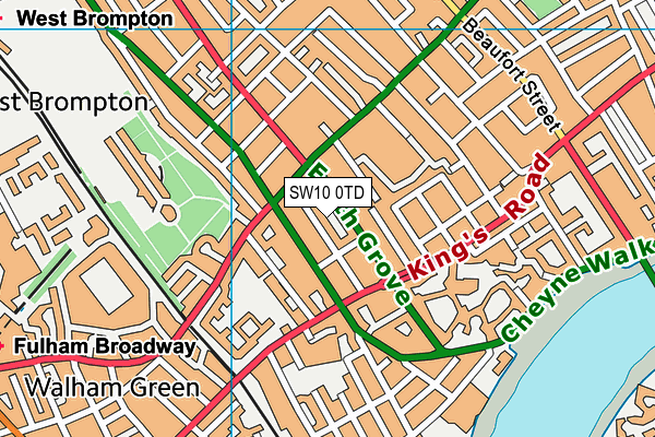 SW10 0TD map - OS VectorMap District (Ordnance Survey) SW10 0TD map - OS VectorMap District (Ordnance Survey)