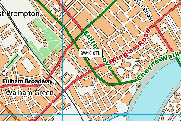 SW10 0TL map - OS VectorMap District (Ordnance Survey) SW10 0TL map - OS VectorMap District (Ordnance Survey)
