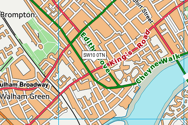 SW10 0TN map - OS VectorMap District (Ordnance Survey) SW10 0TN map - OS VectorMap District (Ordnance Survey)