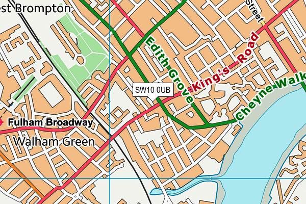 SW10 0UB map - OS VectorMap District (Ordnance Survey) SW10 0UB map - OS VectorMap District (Ordnance Survey)