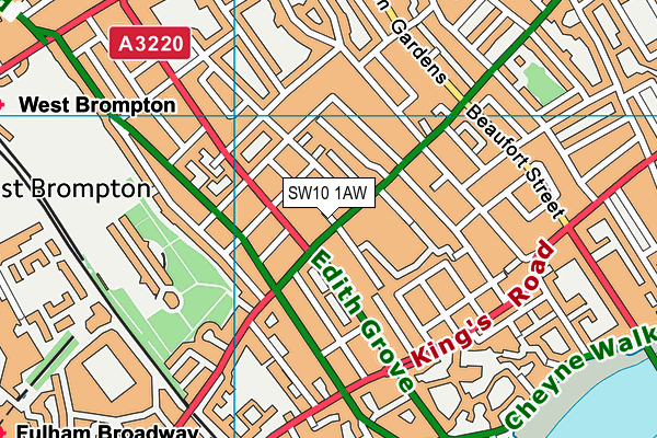 SW10 1AW map - OS VectorMap District (Ordnance Survey) SW10 1AW map - OS VectorMap District (Ordnance Survey)