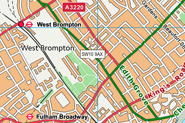 SW10 9AX map - OS VectorMap District (Ordnance Survey) SW10 9AX map - OS VectorMap District (Ordnance Survey)