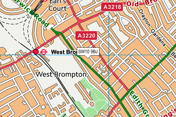 SW10 9BJ map - OS VectorMap District (Ordnance Survey) SW10 9BJ map - OS VectorMap District (Ordnance Survey)