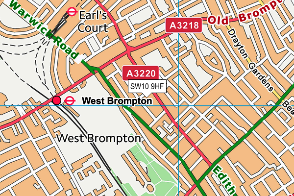 SW10 9HF map - OS VectorMap District (Ordnance Survey) SW10 9HF map - OS VectorMap District (Ordnance Survey)