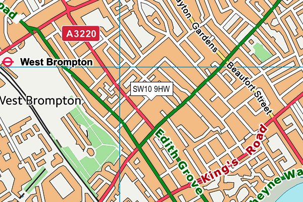 SW10 9HW map - OS VectorMap District (Ordnance Survey) SW10 9HW map - OS VectorMap District (Ordnance Survey)