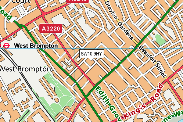 SW10 9HY map - OS VectorMap District (Ordnance Survey)