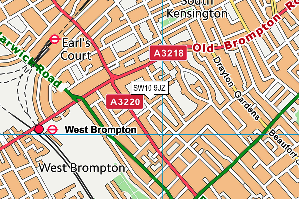 SW10 9JZ map - OS VectorMap District (Ordnance Survey) SW10 9JZ map - OS VectorMap District (Ordnance Survey)
