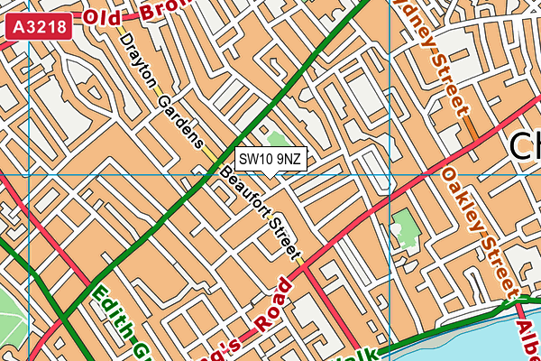 SW10 9NZ map - OS VectorMap District (Ordnance Survey) SW10 9NZ map - OS VectorMap District (Ordnance Survey)