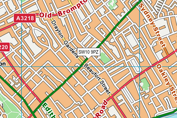 SW10 9PZ map - OS VectorMap District (Ordnance Survey) SW10 9PZ map - OS VectorMap District (Ordnance Survey)