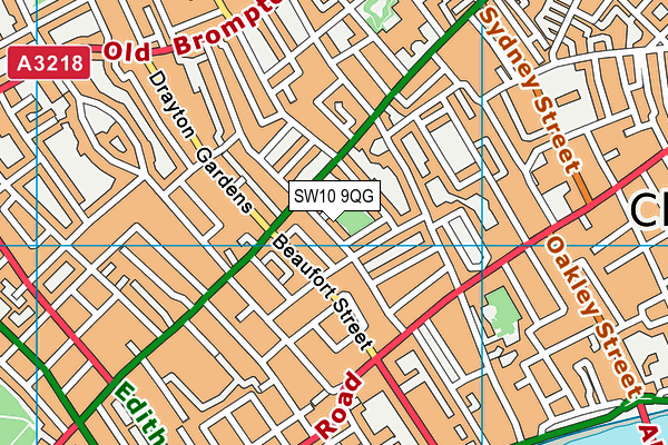 SW10 9QG map - OS VectorMap District (Ordnance Survey) SW10 9QG map - OS VectorMap District (Ordnance Survey)