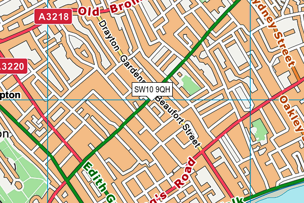 SW10 9QH map - OS VectorMap District (Ordnance Survey) SW10 9QH map - OS VectorMap District (Ordnance Survey)