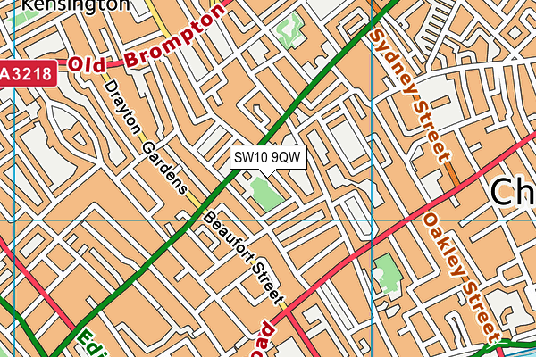 SW10 9QW map - OS VectorMap District (Ordnance Survey) SW10 9QW map - OS VectorMap District (Ordnance Survey)