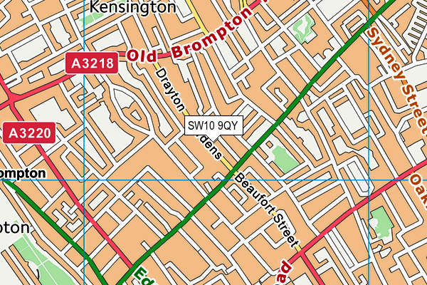 SW10 9QY map - OS VectorMap District (Ordnance Survey) SW10 9QY map - OS VectorMap District (Ordnance Survey)