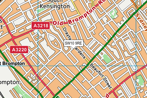SW10 9RE map - OS VectorMap District (Ordnance Survey)