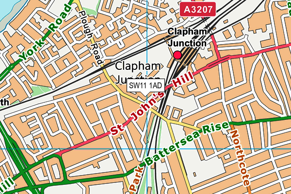 SW11 1AD map - OS VectorMap District (Ordnance Survey) SW11 1AD map - OS VectorMap District (Ordnance Survey)
