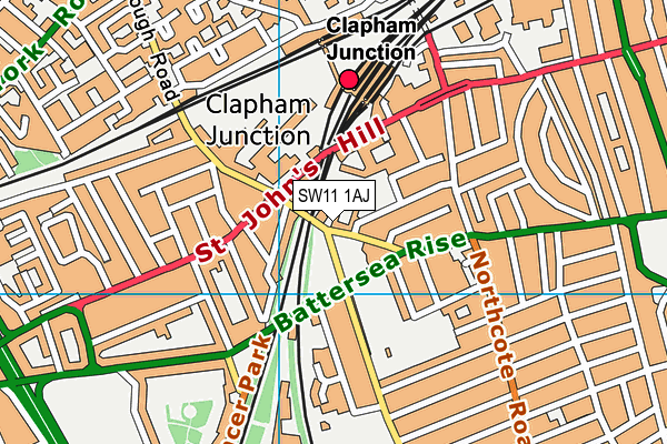 SW11 1AJ map - OS VectorMap District (Ordnance Survey) SW11 1AJ map - OS VectorMap District (Ordnance Survey)