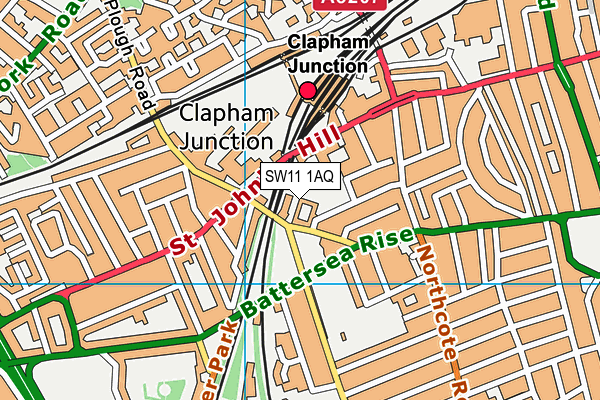 SW11 1AQ map - OS VectorMap District (Ordnance Survey) SW11 1AQ map - OS VectorMap District (Ordnance Survey)